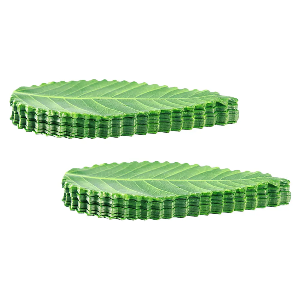 

400Pcs Japanese Sushi Plate Ornaments Realistic Fake Green Leaves for Sushi Decoration Sashimi Serving Tray Home Restaurant