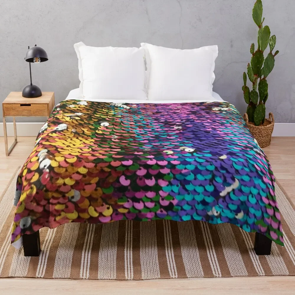 

Multi-colored Sequins Throw Blanket Soft Hairys Blankets