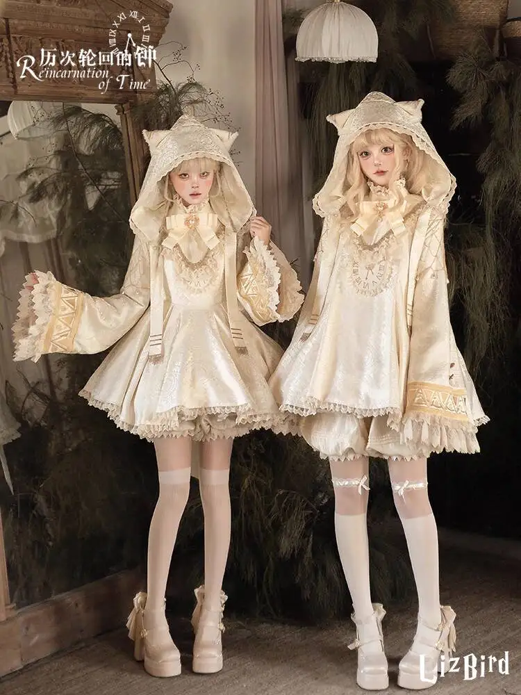 

New Zhong Baijin Lolita Dress Fiesta Carnival Halloween Cos Cosplay Pants Hat Collar A Line Skirt Waist Cinching