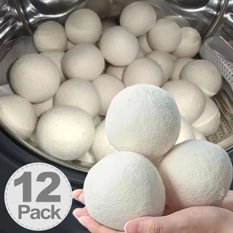 100% كرات مجفف الصوف الملابس منعم النسيج الطبيعي يقلل التجاعيد غسالة مجفف سريع الكرة قابلة لإعادة الاستخدام اكسسوارات المنزل #1