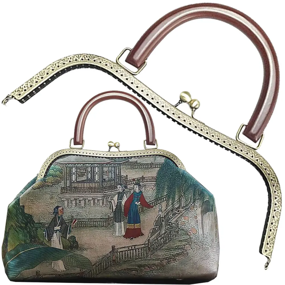 

Набор для ремонта кошельков: 5 шт. металлических каркасов для сумок-клатчей из искусственной кожи с резной M-образной ручкой, 27 см, большой размер, для женских сумок, с застежкой, для шитья