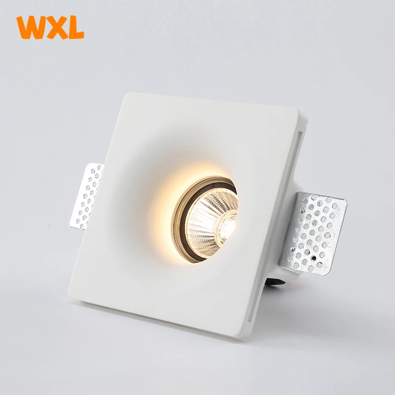 Recessed Gypsum Downlight Ceiling Lamp GU10 LED Anti-Glare Embedded Borderless Spotlight Living Room Bedroom Aisle Home Lighting