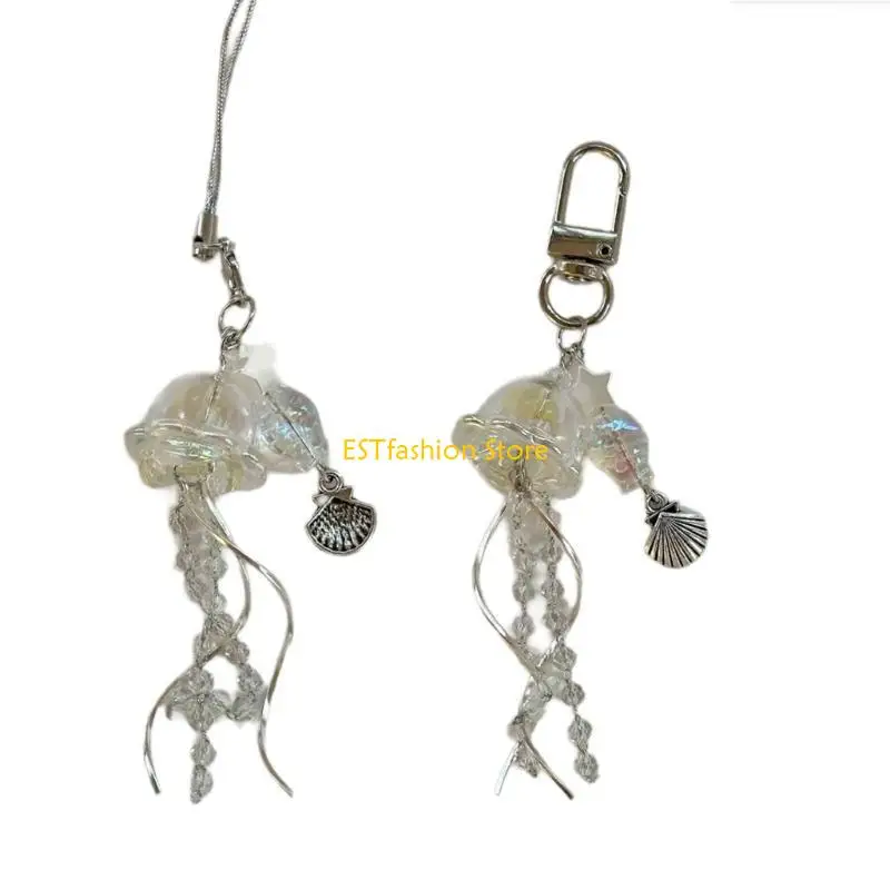 Y5GC Jellyfish Phone Charm Star Pendant Keychain Ocean Sea Theme Phone Chain