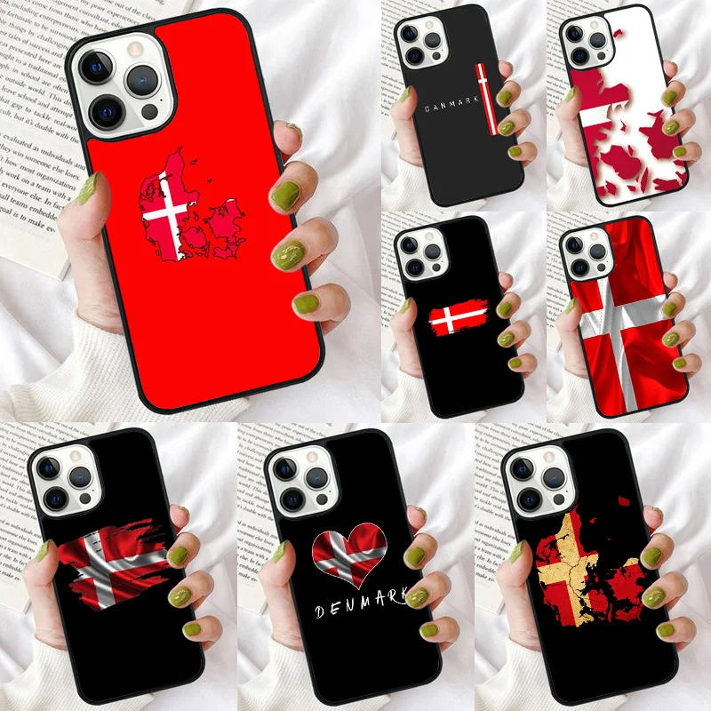 Denmark Flag Phone Case for iPhone 16 15 14 12 13 mini PLUS X XS XR 11 PRO MAX Back Cover Fundas Shell