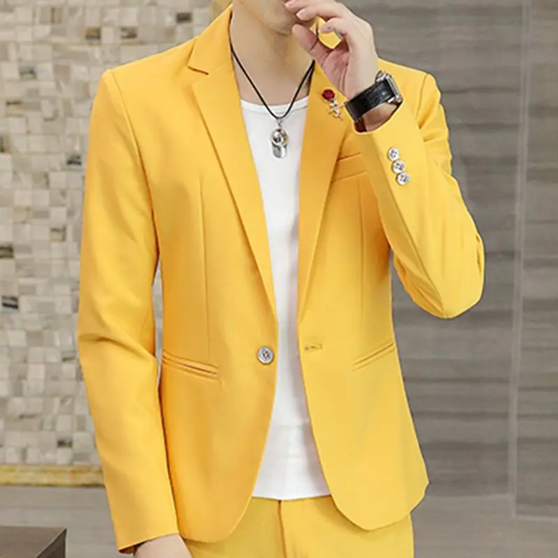 

Мужской костюм приталенного кроя Jaet Pure Color Busin, повседневный однобортный однобортный костюм на пуговицах спереди, длинный Sve Faion Urban Sle, осенняя одежда