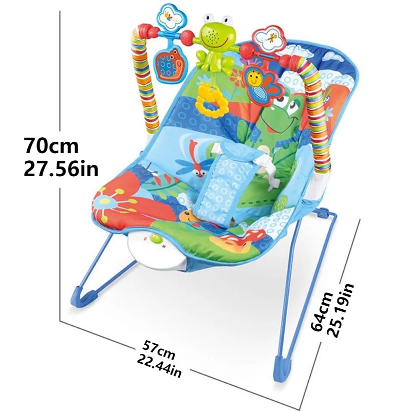 2 in 1 Baby Rocker & Bouncer with Removable Toy Rack Music for Newborn Kids Bassinet Seat Electric Rocking Chair for Baby Infant