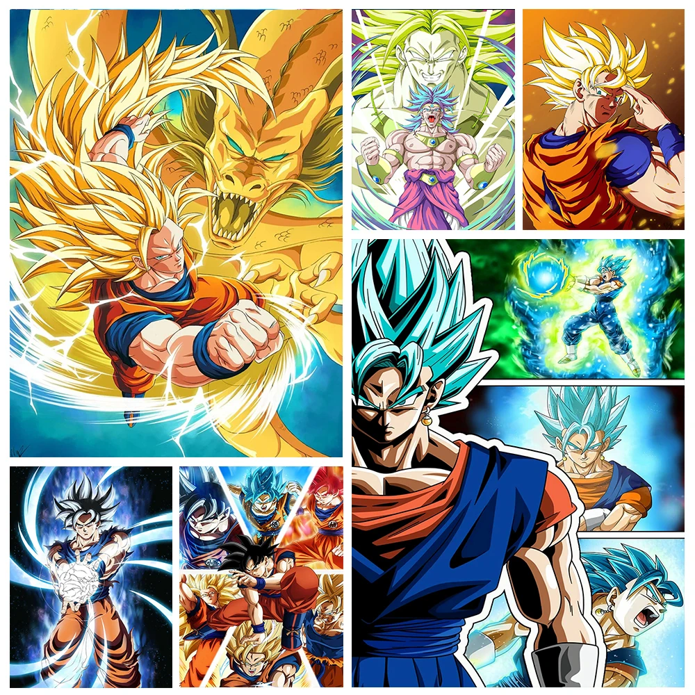 Resin Art Goku - لوحة فنية ماسية غوكو 5D، مطرزة