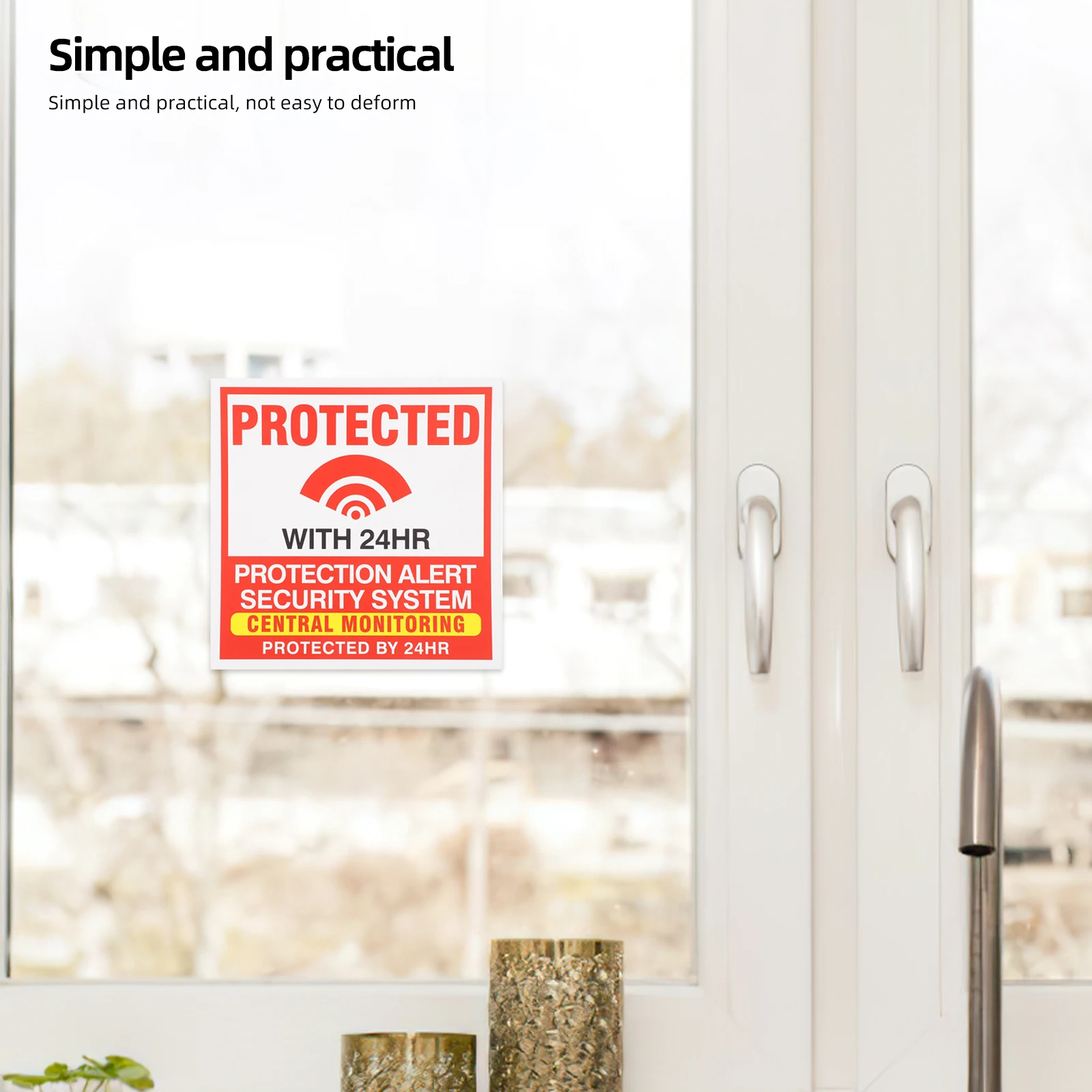 

Window Warning Stickers Protection Alert System Adhesive Decals Home Apartment Fast Installation Removable Residue-Free