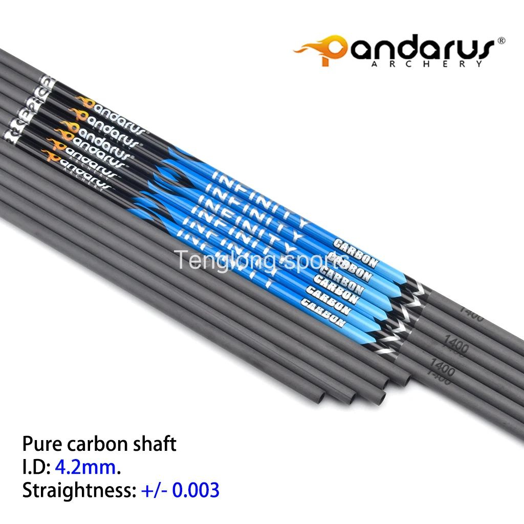 4.2mm Archery Carbon Arrow Shaft 30in Straightness 0.003 Spine 400/500/600/700/800/900/1000/1100 12pcs/lot