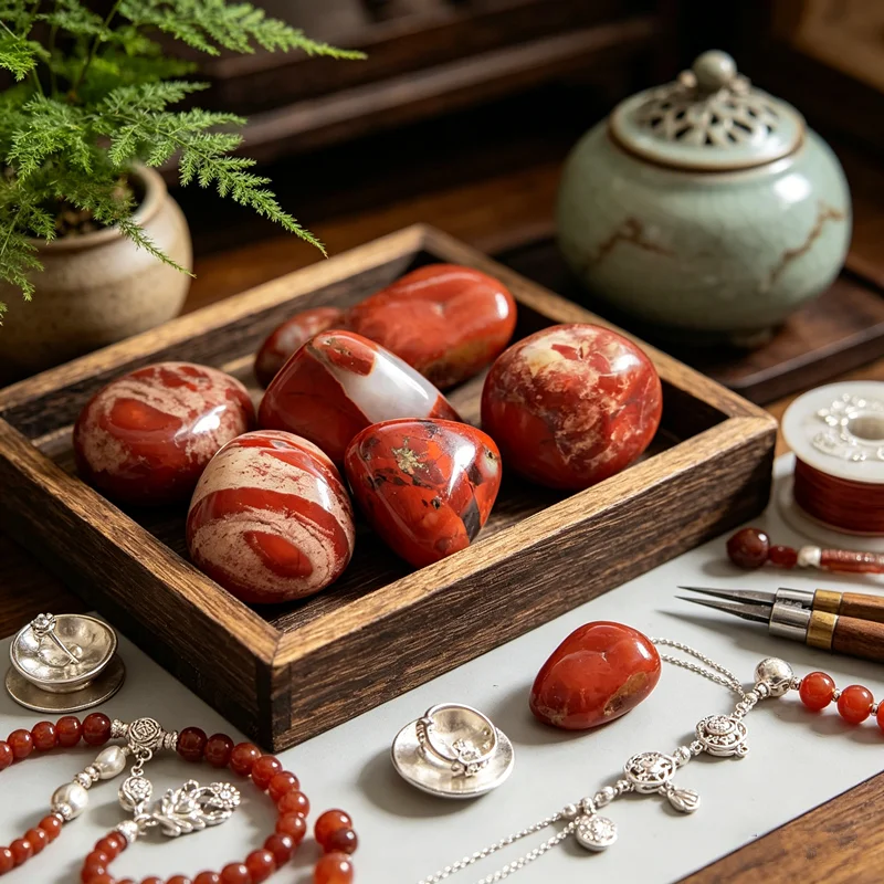 Natural Red Jasper Stone for Jewelry Making Home Decoration Stone Polished Stone Irregular Healing Crystal Fish Tank Aquarium