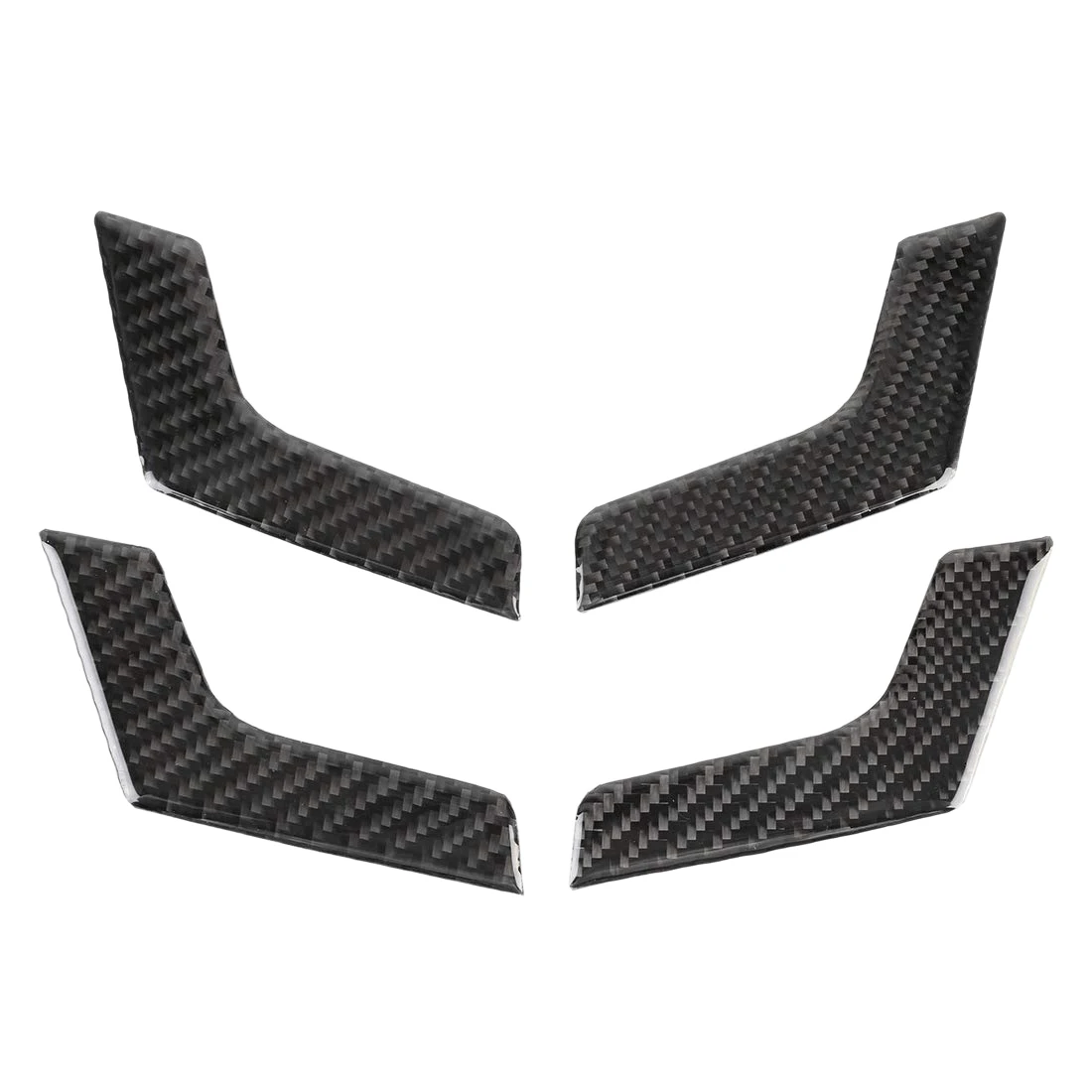 4 PCS Car Door Inner Handle Panel for Mercedes-Benz W204 Carbon Fiber Decoration Frame Cover Interior Mouldings