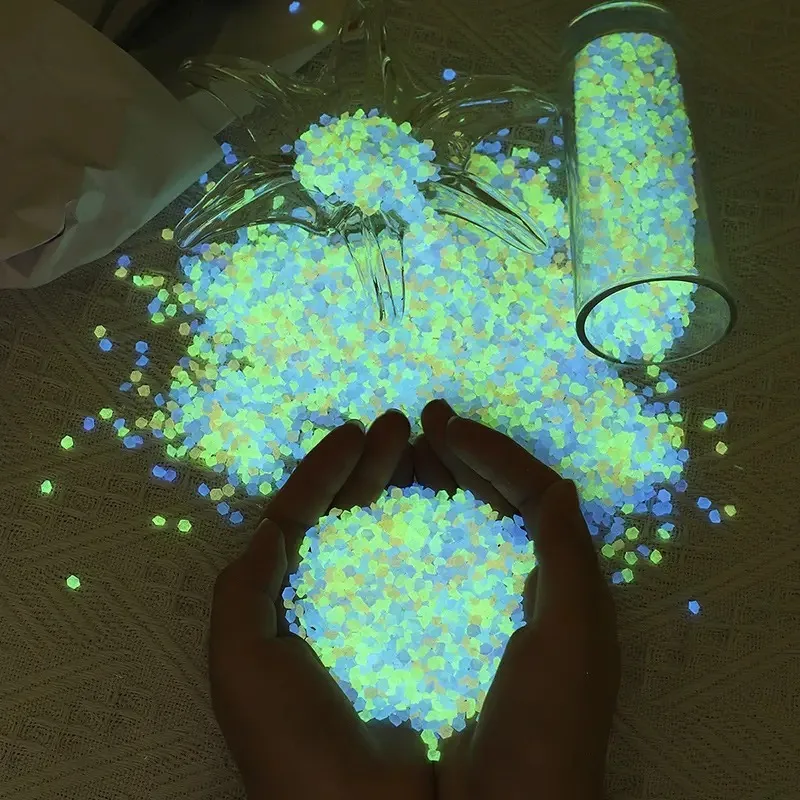 1000pcs 3-5mm Luminous Sand Glow In Dark Pebbles Stone Home Garden Yard Outdoor Path Lawn Decorations Fish Tank Aquarium Decor