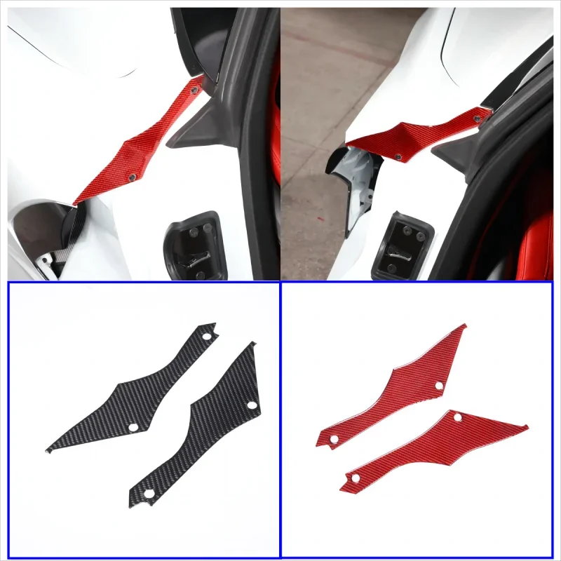 Carbon Fiber Car Interior Door Rear Angle Panel Trim Decorative Cover Kit For Chevrolet Corvette C8 Stingray Z51 Z06 2020-2023