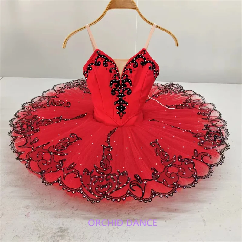 Professional High Quality 12 Layers Custom Size Kids Girls Women Adult Performance Wear La Esmeralda Red Ballet Tutu Costumes