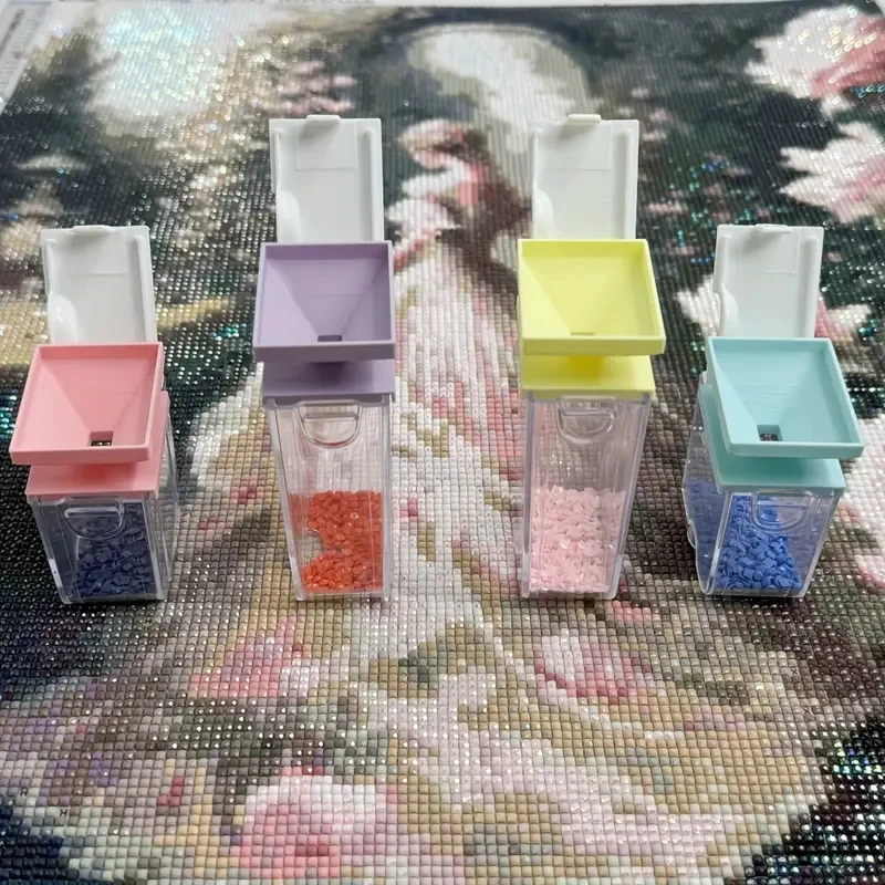 HOMFUN 4pcs/Set 5D Diamond Painting Drills Funnel for Square Storage Container Drill Tray Box Embroidery Art Accessories Tool - view 4