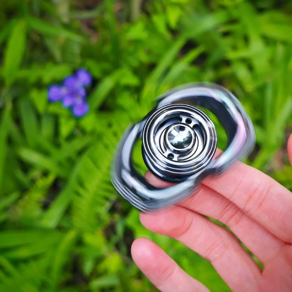 LQ EDC Obsidian Stone Two-Bladed Fidget Spinner Fidget Toys For Adults Stress Relief Toy Anxiety Relief Gadgets Gyro