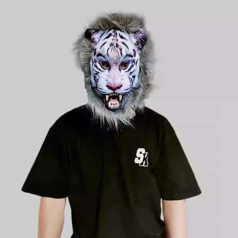 성인 및 어린이용 사파리 동물 얼굴 가면 코스프레 털복숭이 호랑이 사자 가면 무도회 테마 카니발 파티 장식 마디 그라스 마스크