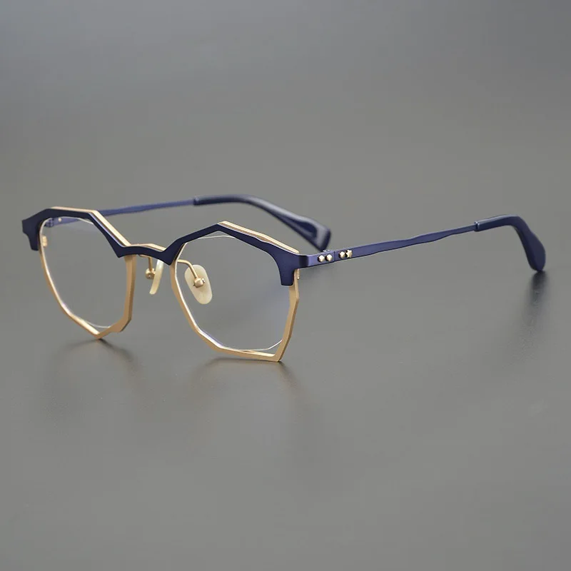 Eyeglass Frames Unique Retro Classic Pure Titanium Irregular Handmade Prescription Man Women's Glassses Frame Myopya Eyewear