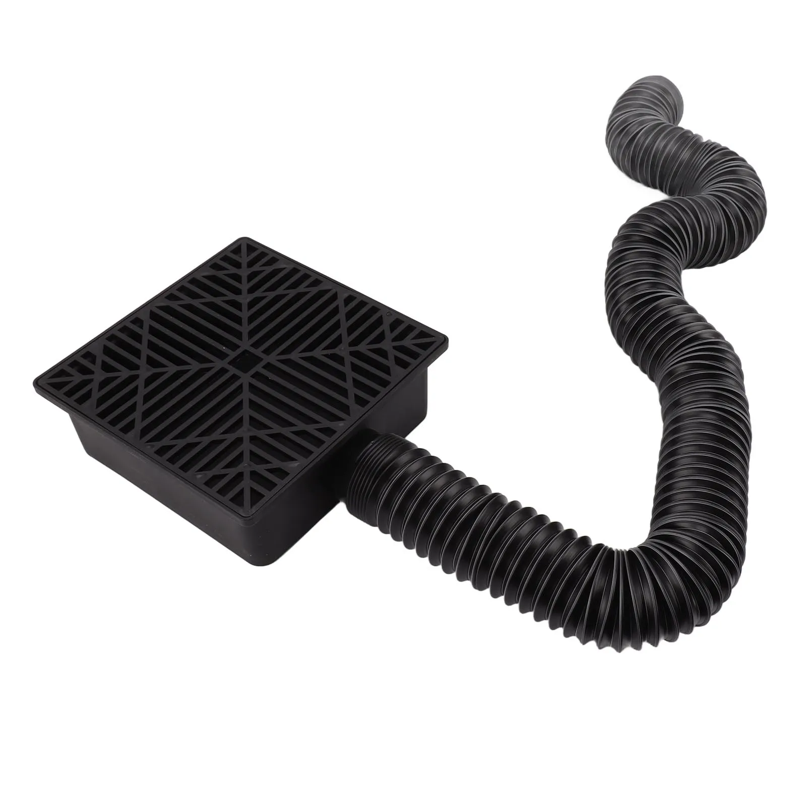 XRXINGMT Rain Gutter Downspout Extensions – Flexible & Extendable 55" To 79" Drain Pipes, Connector & 8 Screws, Black