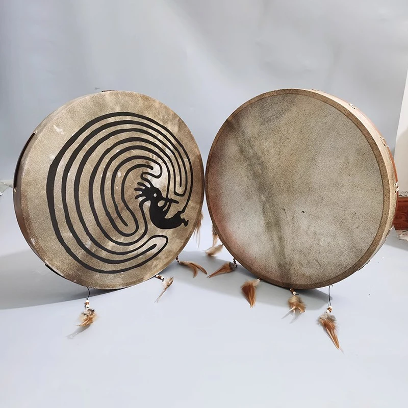 Goatskin Shaman Drum Sound Healing Meditation Shaman Drum Adults Practice Indian Frame Drums Professional Percussion Instruments