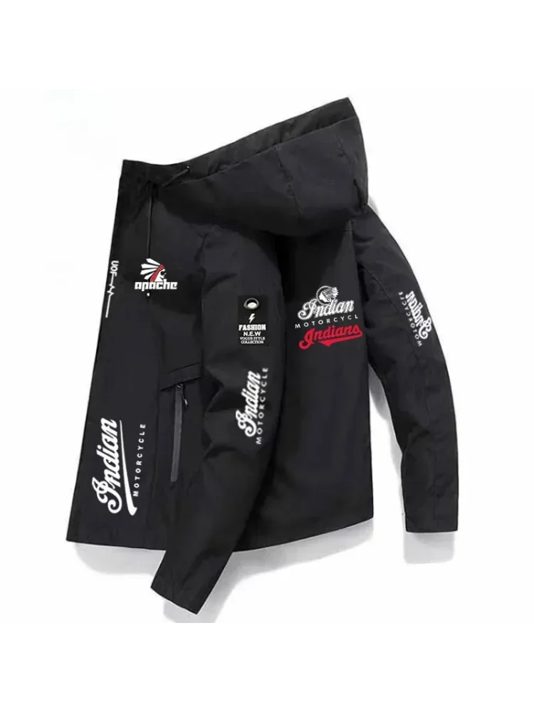 AliExpress Indian INDIAN Brand LOGO Men's Jacket with Hood, Windbreaker, Parka, Outdoor Coat, Sports Coat, Morning Run, Cycling, Running, Outdoor