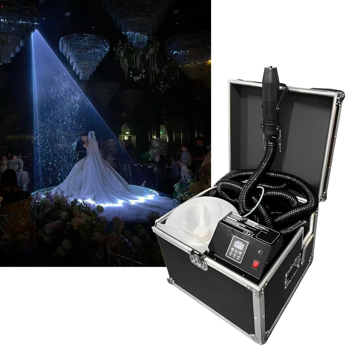 Marriage 3000W Dual Voltage Iron Outdoor Snow Machine Christmas Wedding Stage Artificial Snow Maker 2CH DMX512 Electric Special