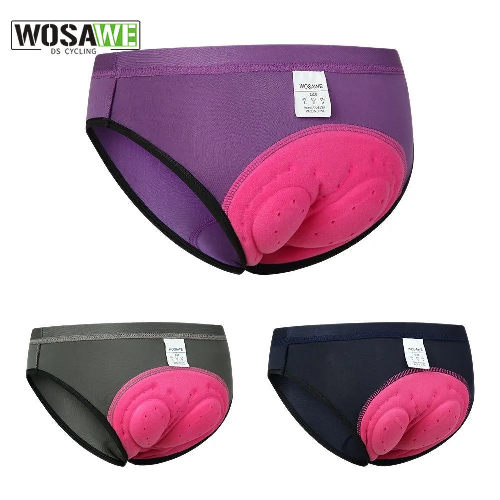 WOSAWE, ropa interior de ciclismo para mujer, pantalones cortos acolchados 3D a prueba de golpes para bicicleta de montaña MTB, ropa interior