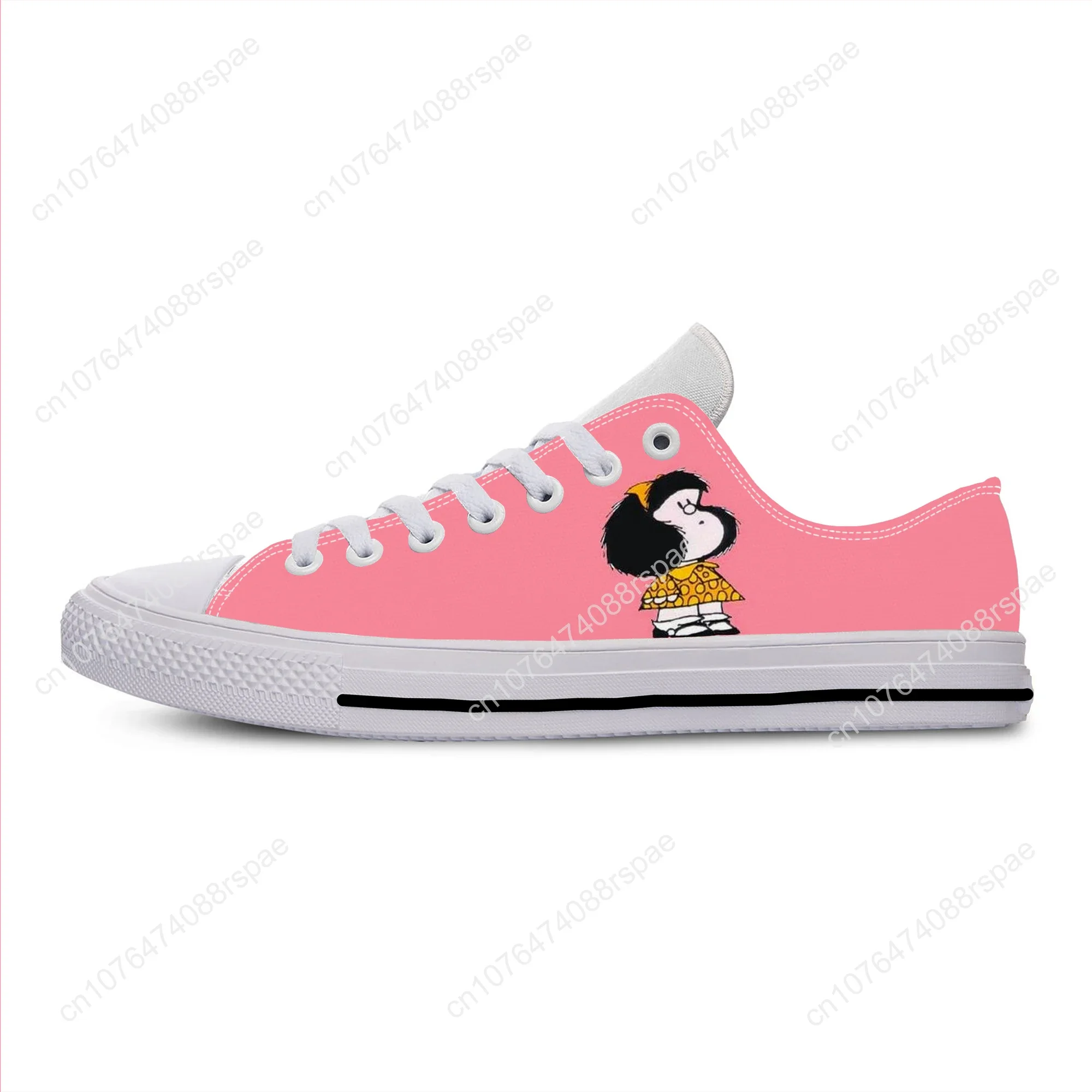 Hete Anime Cartoon Manga Mafalda Schattige Grappige Mode Casual Doek Schoenen Lage Top Ademende Lichtgewicht 3d Print Heren Dames Sneakers