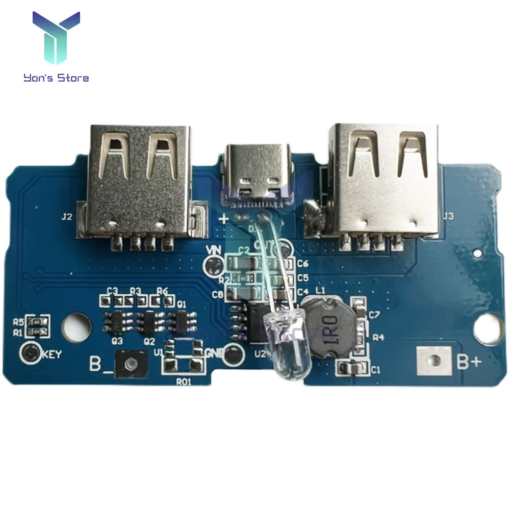 1Pcs Dual USB 5V 1/2A Mobile Power Bank 18650 Battery Charger Power Module For Phone DIY Charging Module With Indicator Light