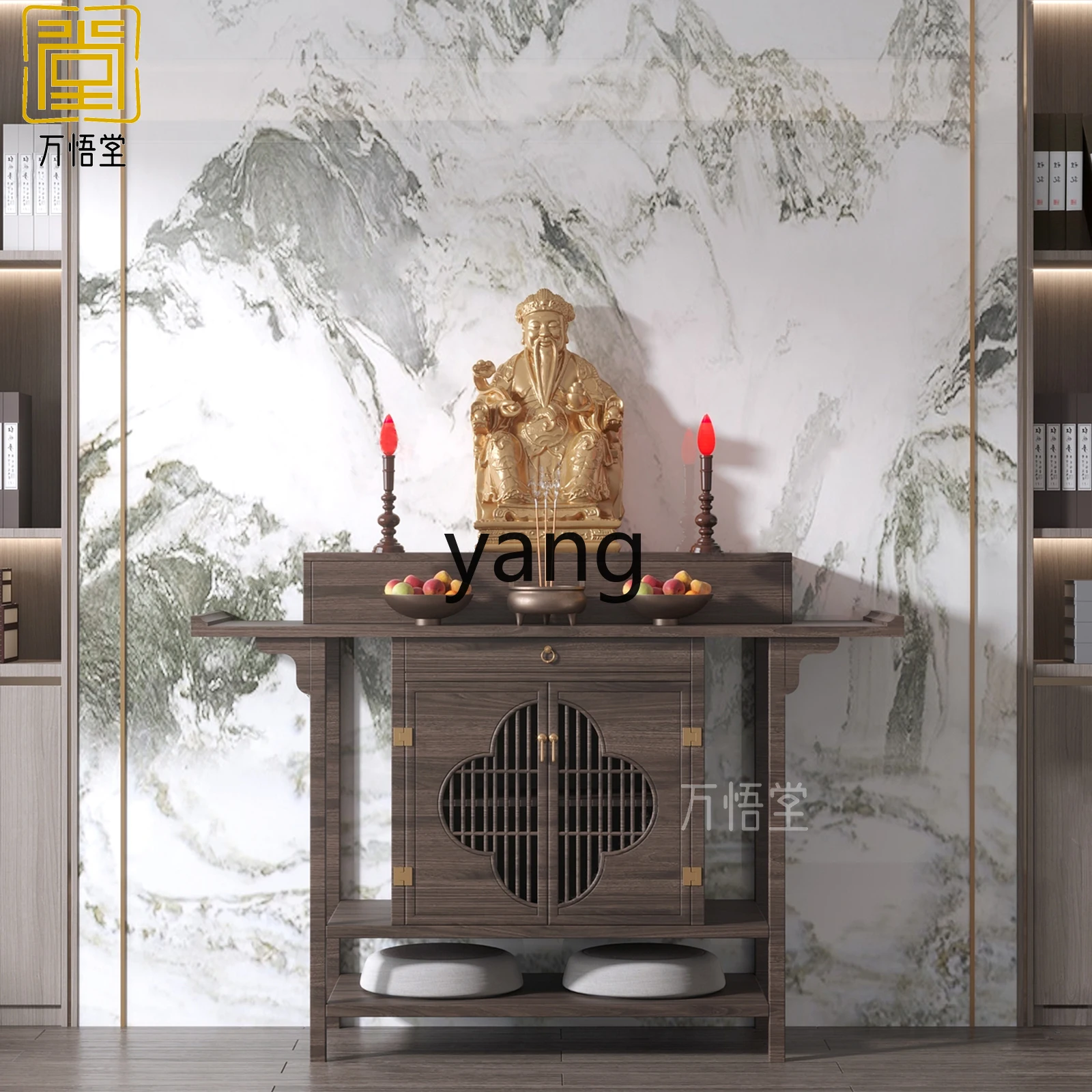 CX new Chinese Buddhist hall table incense case Solid wood modern living room entrance Central hall case