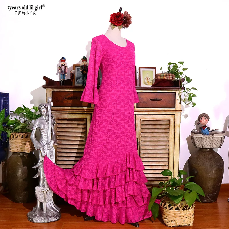 Robe de dentelle con cuello en V más vendido de Flamengo Original de práctica españolaGG02