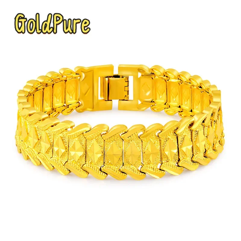 Goldpure Luxury 24K 9999 Pure Gold real gold Men's and Women's Strap Bracelet Fashion Luxury