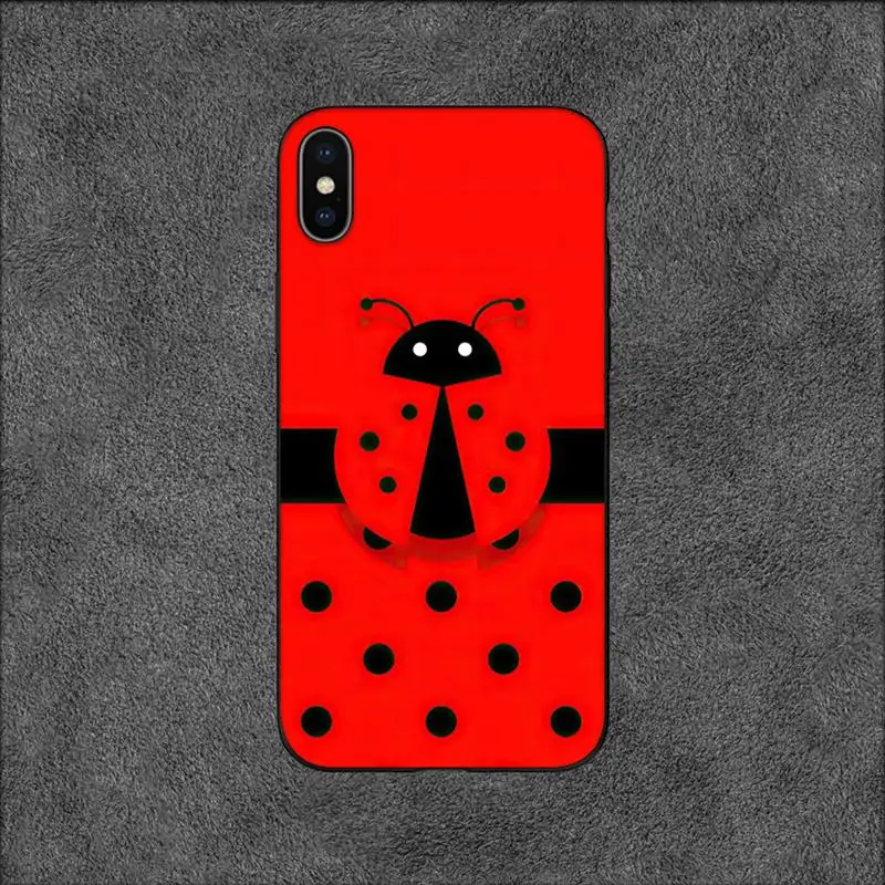 Insect Seven-star ladybug Painted Colourful Phone Case For iPhone 11 12 Mini 13 14 Pro XS Max X 8 7 6s Plus SE XR Shell