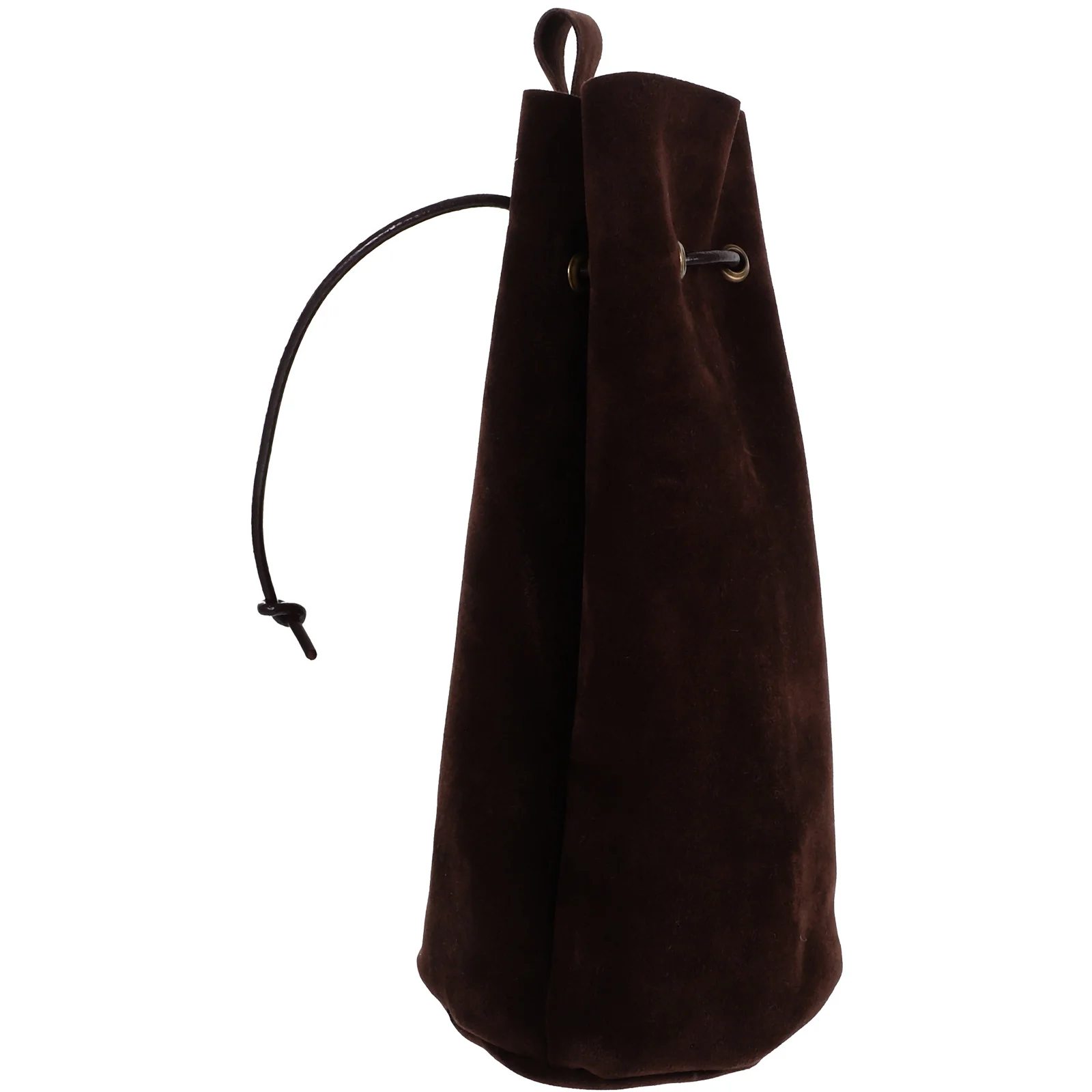 

Medieval Renaissance Suede Drawstring Bucket Bag Cosplay Waist Purse Black Vintage Role Play Storage Pouch Multi Functional Safe