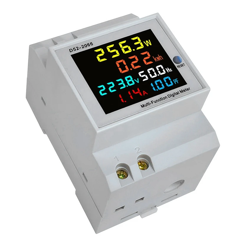 

5X Din Rail AC Monitor 6IN1 40-300V 100A Voltage Current Power Factor Active KWH Electric Energy Frequency Meter CNIM Hot