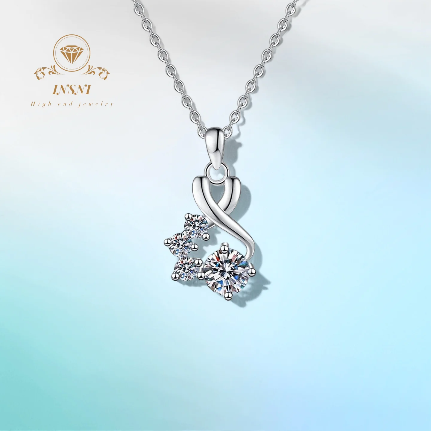 

1CT D Color Moissanite Pendant S925 Sterling Silver Luxury Minimalist Necklace Certified Women's Jewelry Free Gift Woman