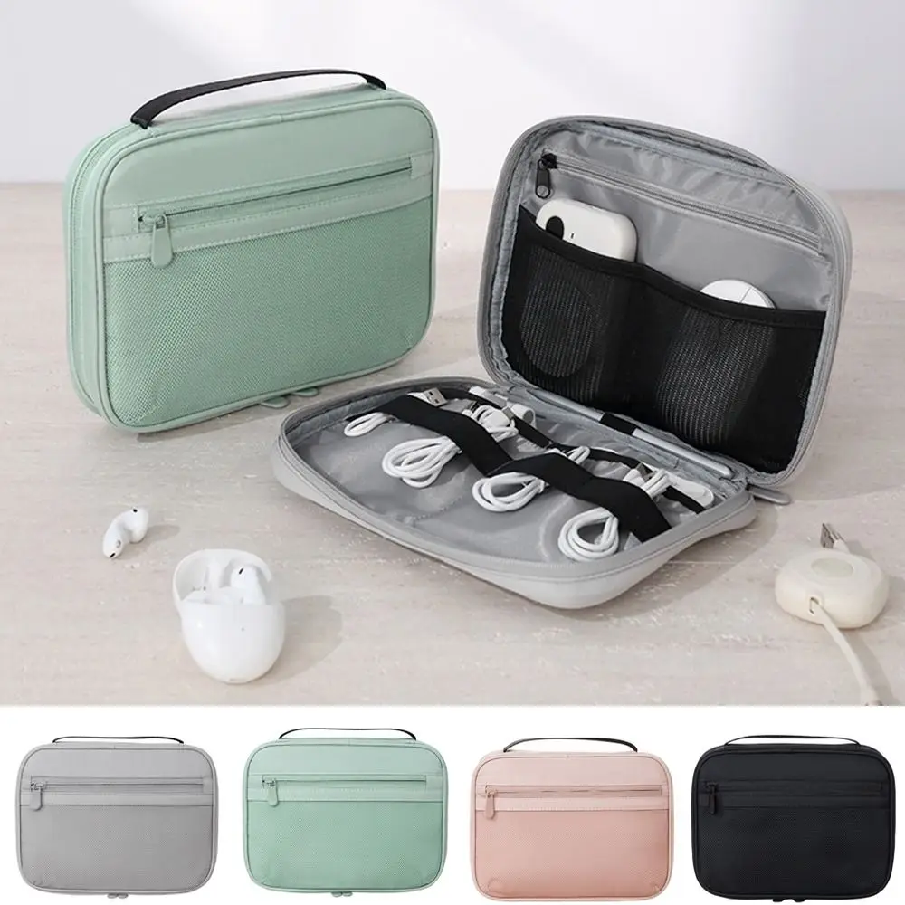 

Polyester Cable Storage Bag Black Large Capacity Cable Organizer Pouch Dustproof Electronic Cable Organizer Phone