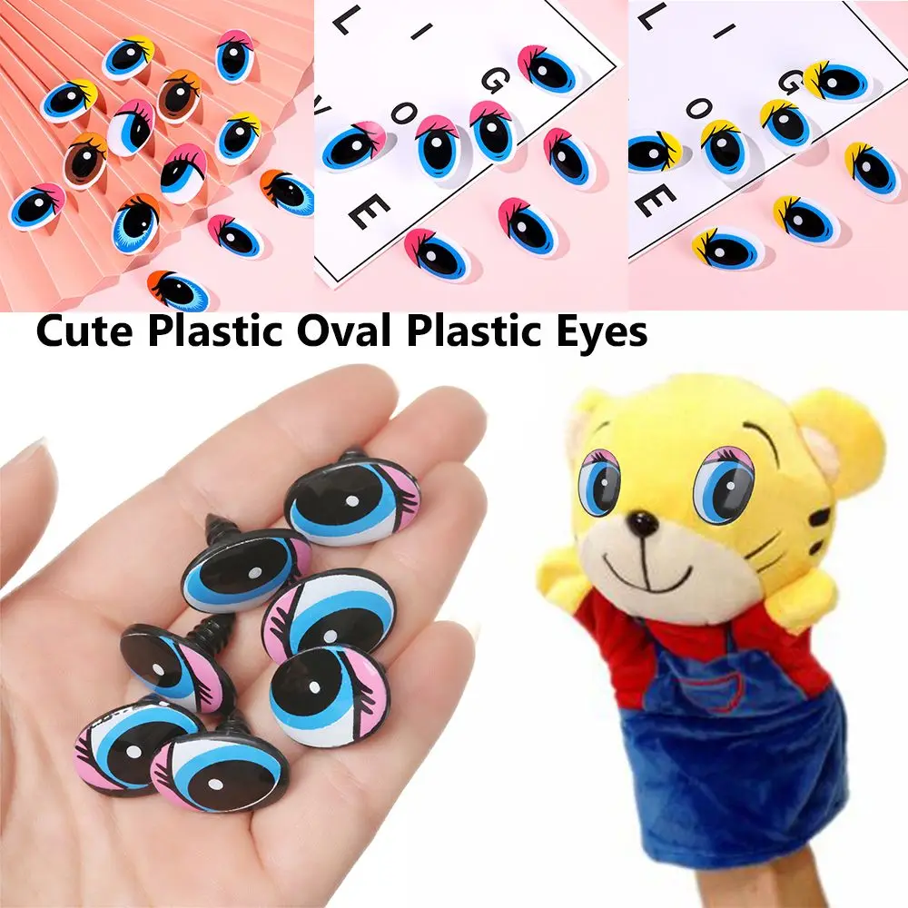 10pcs/5Pairs Cute Kids Toys Plastic DIY Dolls Materials Plush Panda Eye Cut Cartoon Eyes 3D Dolls Accessories