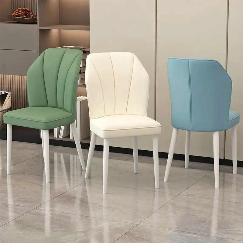 Cream style dining chair simple light luxury dining chair casual restaurant soft bag stool makeup home backrest chair