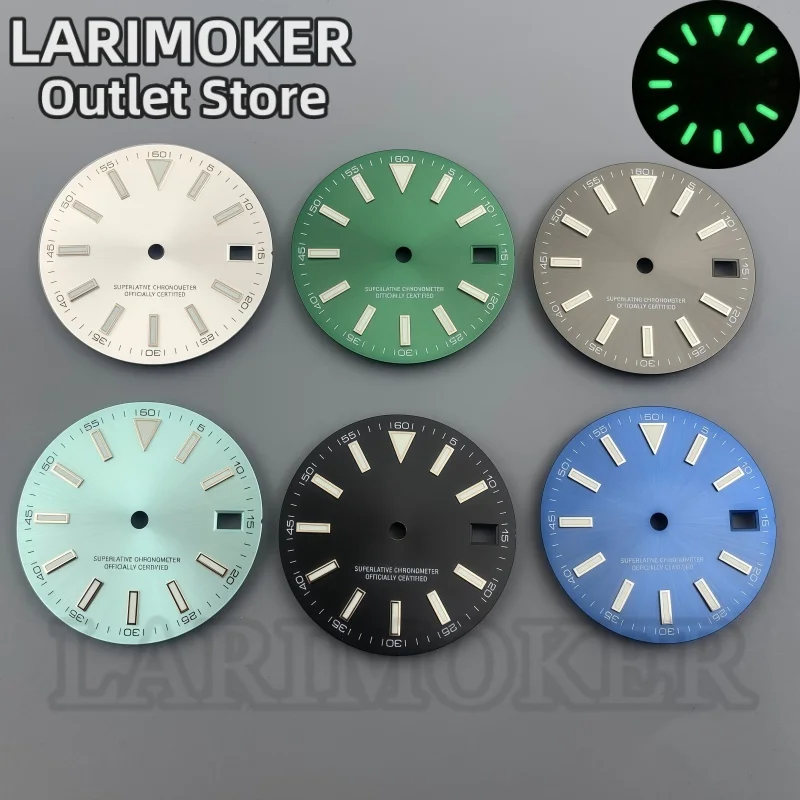 

LARIMOKER 29mm Green High-Quality Dial Single Calendar Green Luminous Suitable for NH35 Movement Watch Accessories Tool Parts
