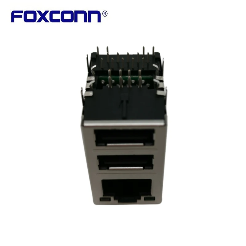 Foxconn JFM38U1A-7126-4F rj45 + duplo deck usb2.0 conector original genuíno