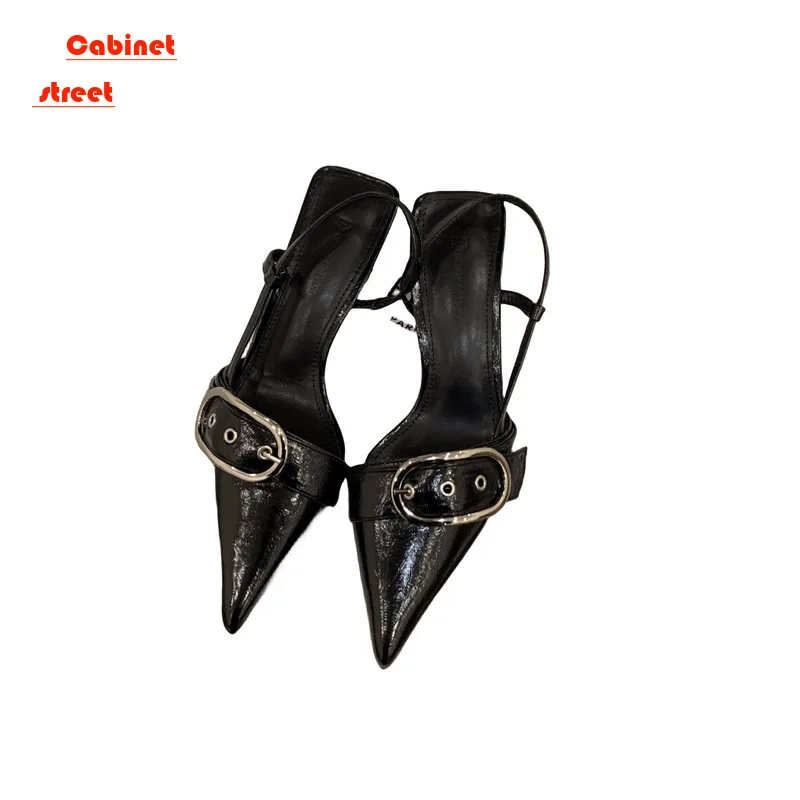 

Small French Silver High Heels Baotou Sandals Fairy Women Ladies Shoes New Spring and Summer Temperament Pointed Single Shoes