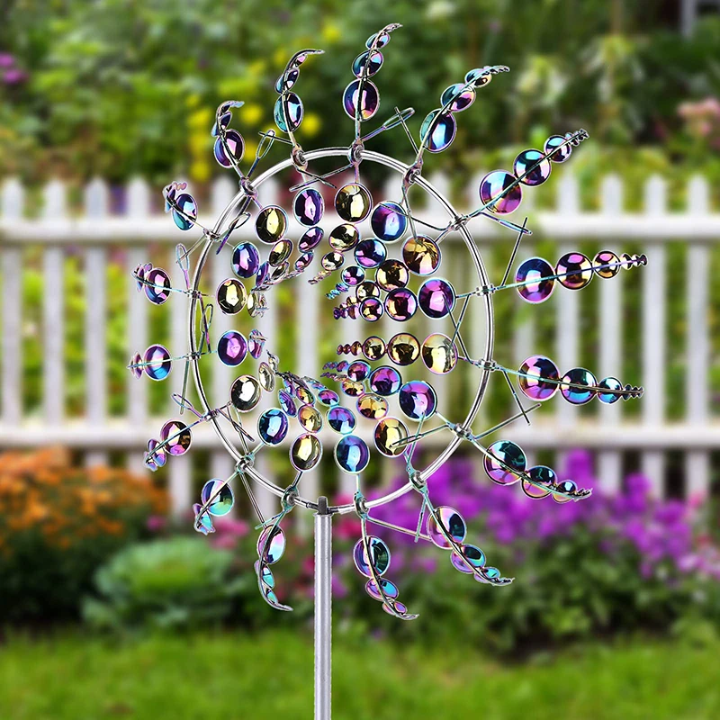 

1pcs Colorful Outdoor Windmills Courtyard Gardens Metal Windmills Wind Catchers Courtyard Decorations Sculptures And Windmills