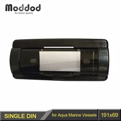 One Din Boat Radio Dash Kit for Aqua Marine Cover Up Automatic Door Vessels CD Waterproof Pocket Fascia Frame