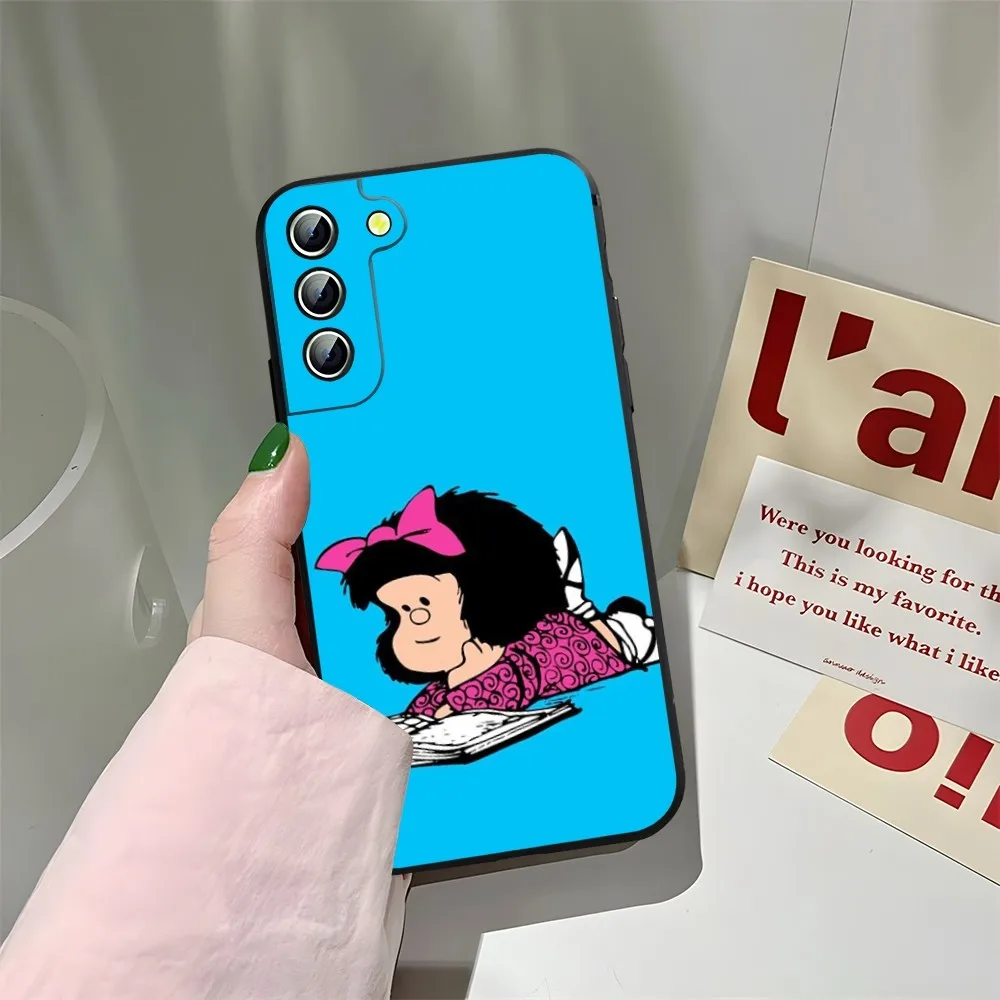 Cartoon cute Mafalda Phone Case for Samsung Galaxy S23 S22 S20 S21 Ultra Fe Plus A34 A54 A24 A52 A53 M54 Cover