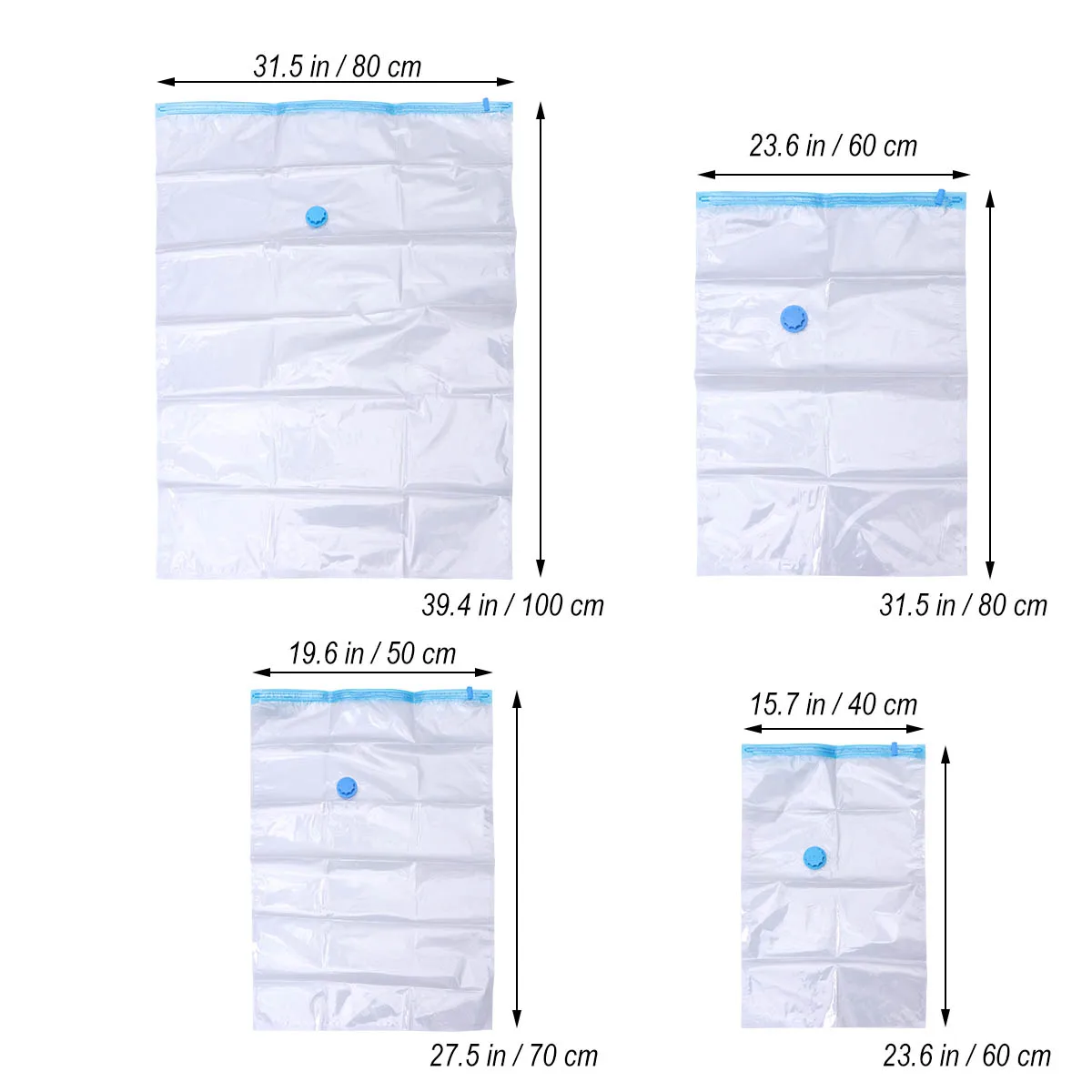 

10 Pcs Vacuum Storage Bags Reusable Space Saver Compression for Clothes Bedding Sheets Pillows Blankets