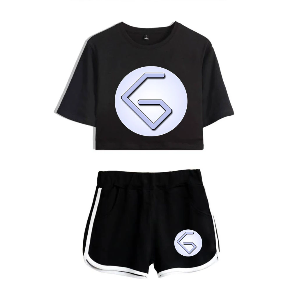 Youthful Game GeorgeNotFound Merch Printed Two Piece Set Women Sexy Shorts+lovely T-shirt Cute Dew navel Sport Girl suits - Image 2