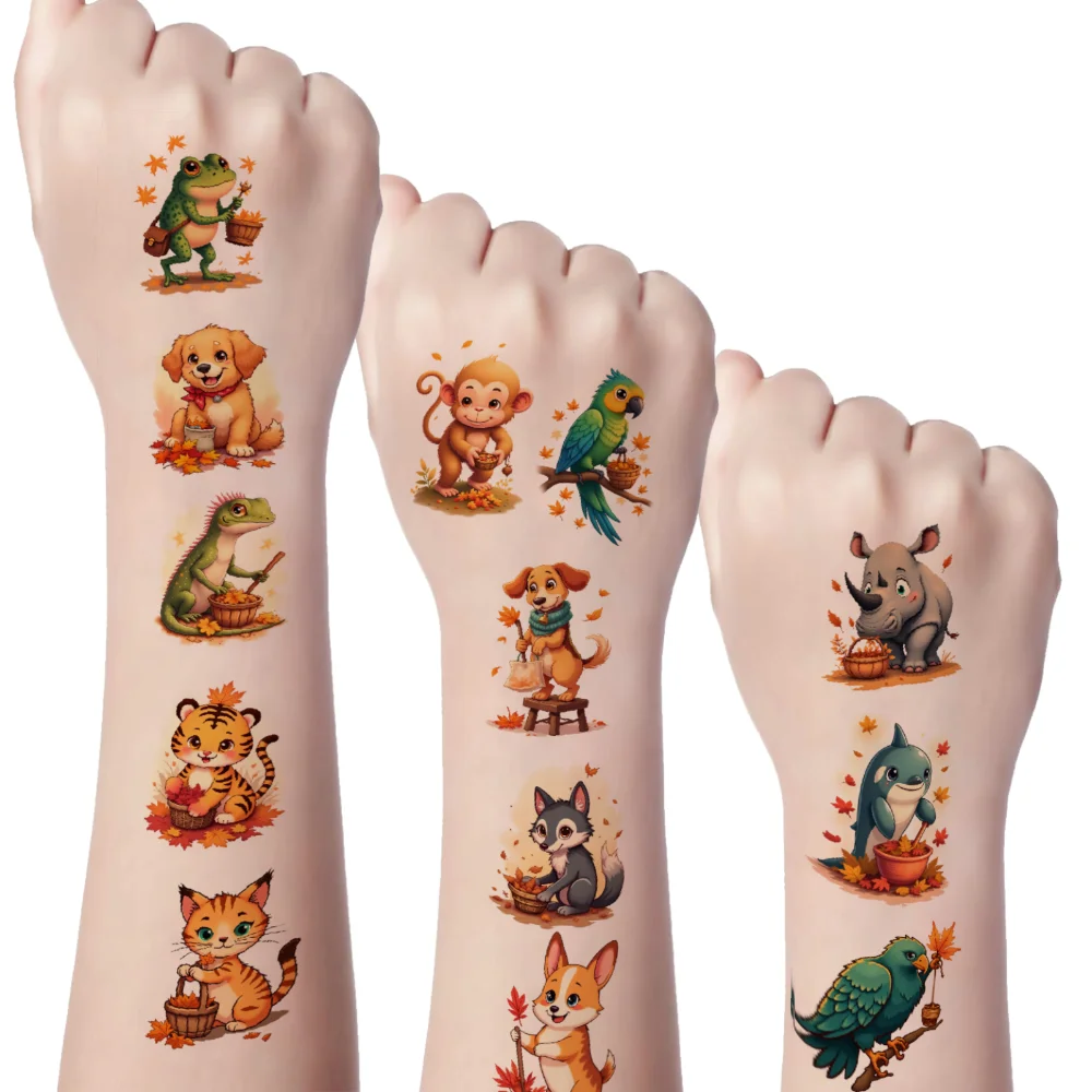 

54 шт., временные татуировки, наклейки с животными, временные татуировки, милые наклейки для мальчиков, детей, плеч