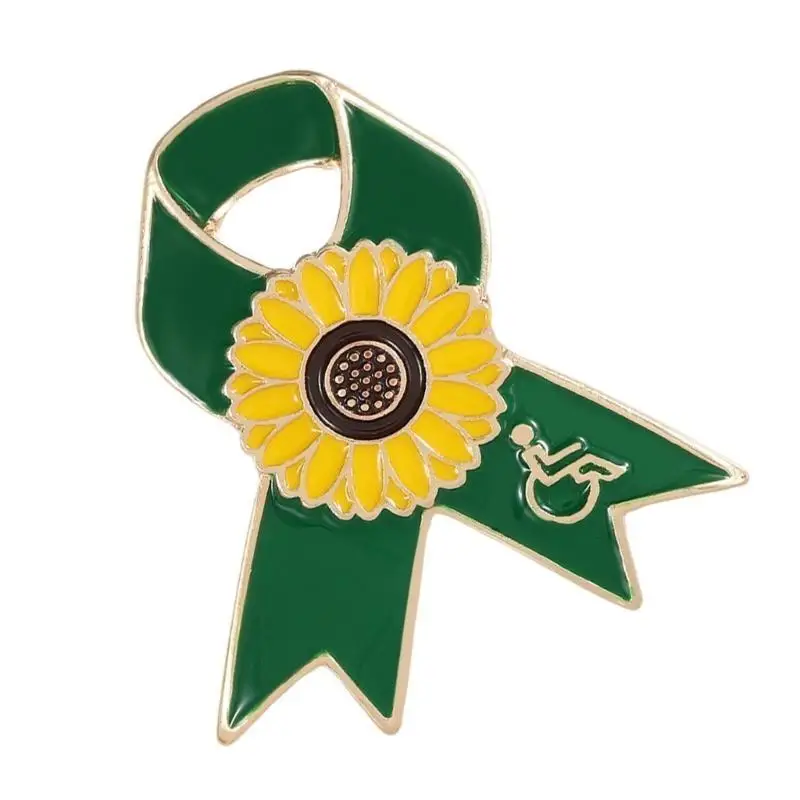 Broche en ruban tournesol 652F, Badge en métal pour les participants à des événements caritatifs les amoureux mode
