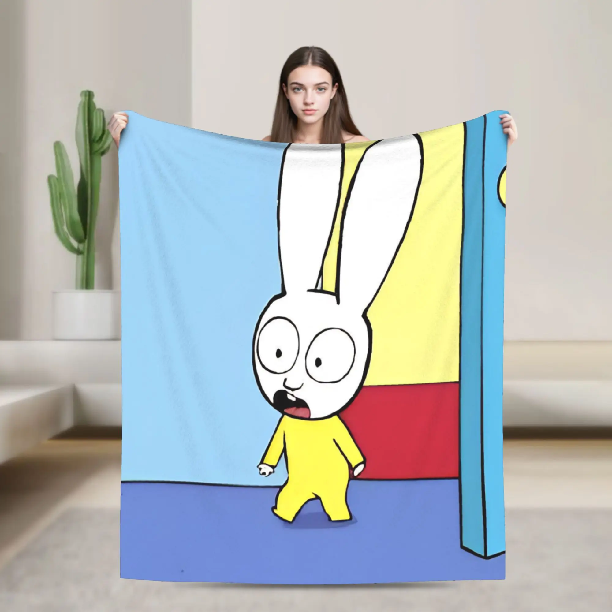 Relax Simon Super Rabbit Blanket Merch Sofa Decorative  Throw Blankets Lightweight Velvet for Bedroom
